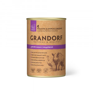 ПР0054145 Корм для собак Кабан с Индейкой банка 400г GRANDORF
