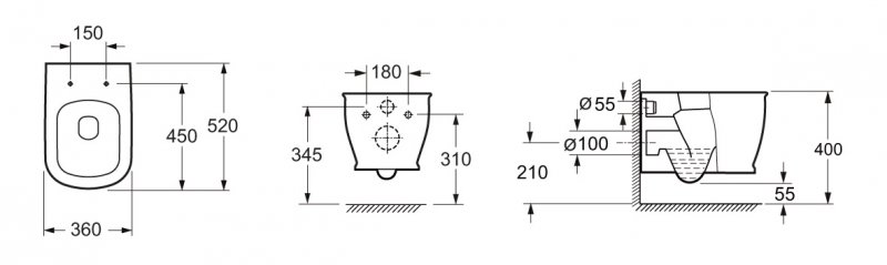 Унитаз подвесной BelBagno PRADO безободковый Подвесной унитаз настенный Белый BELBAGNO  Китай  - Вид №3