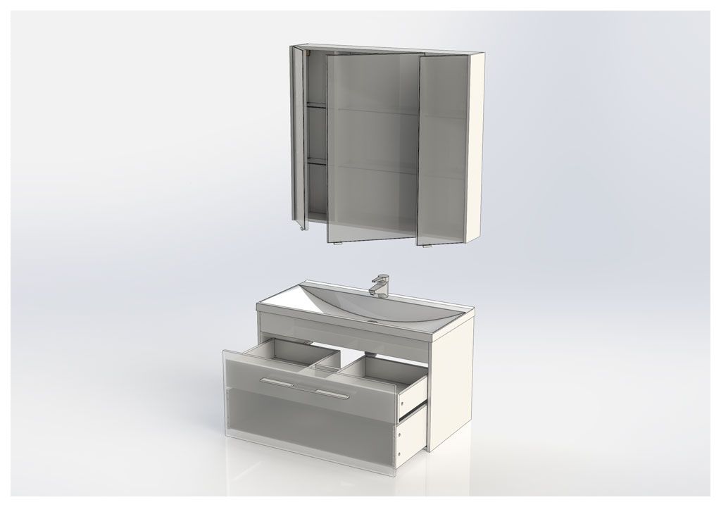 Мебель для ванной Aquanet Августа 100 дуб сонома 00225241 - Вид №12