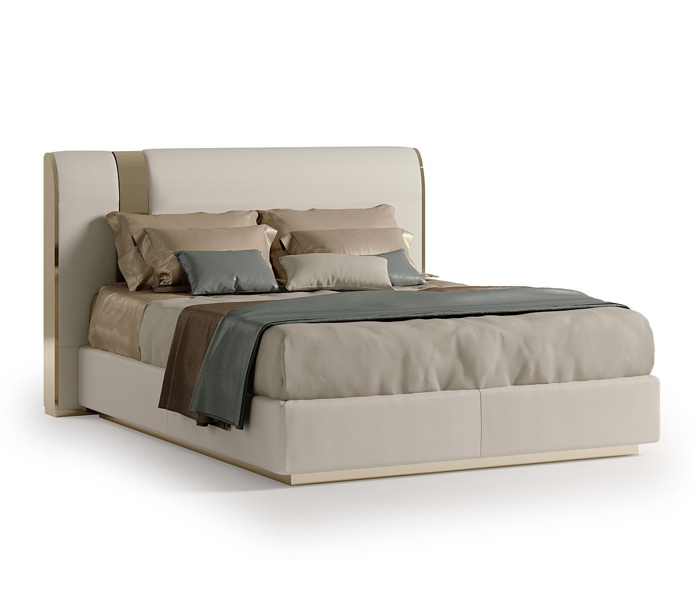 Двуспальная мягкая кровать из ткани Bizzotto Italia Atmosphera ARCH-00059111 - Вид №1