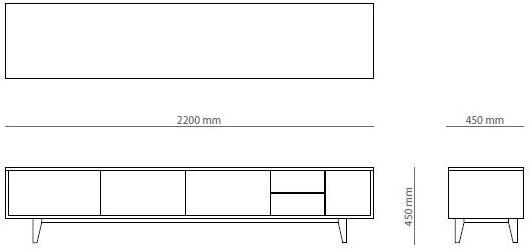 PRADDY Низкая тумба под телевизор из фанерованной древесины  Ml403  - Вид №4
