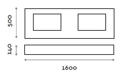 Прямоугольная двойная раковина из ламината FIT INTERIORS SIMPLE ARCH-00124413 - Вид №2