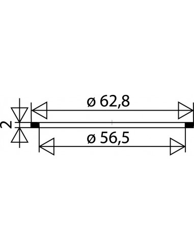 045100 005 01  Плоская прокладка основания сифона для раковины или ванны, Д. 62,8 x 56,5 x 2 мм, 2 шт. Valentin Чернить  - Вид №2