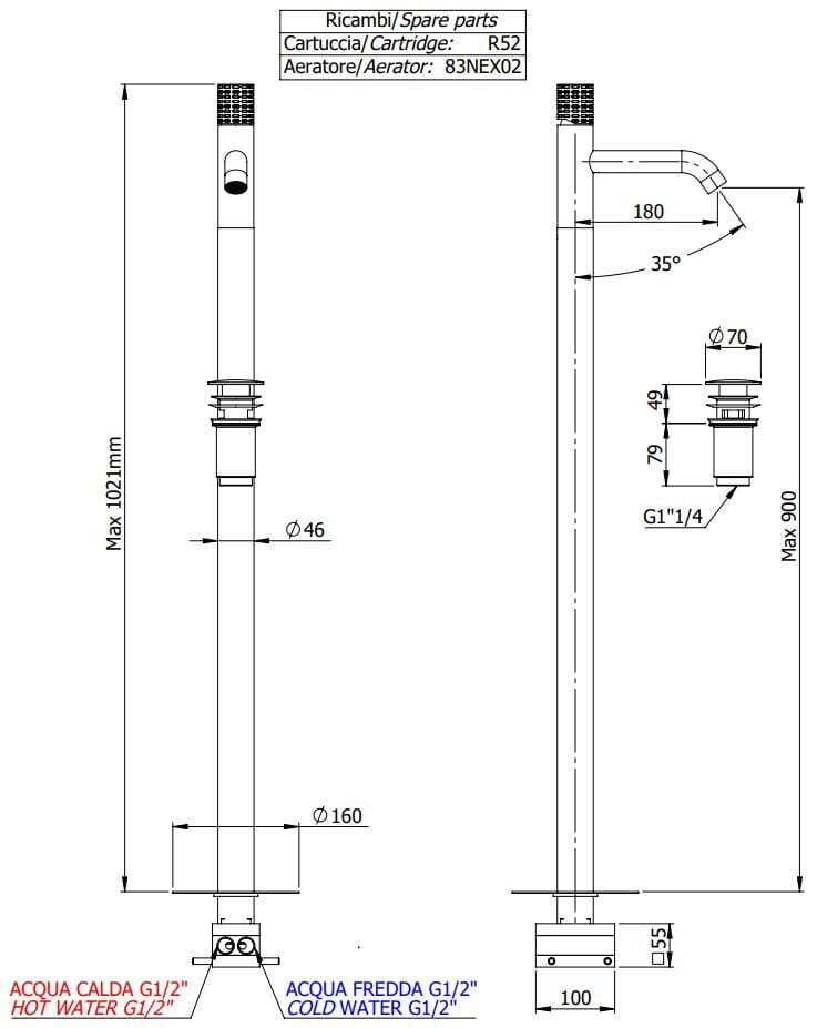 Однорычажный смеситель для раковины Remer Rubinetterie Celebrity ARCH-00037852 - Вид №2