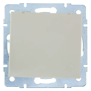 Розетка встраиваемая Lezard Rain с заземлением с крышкой цвет бежевый