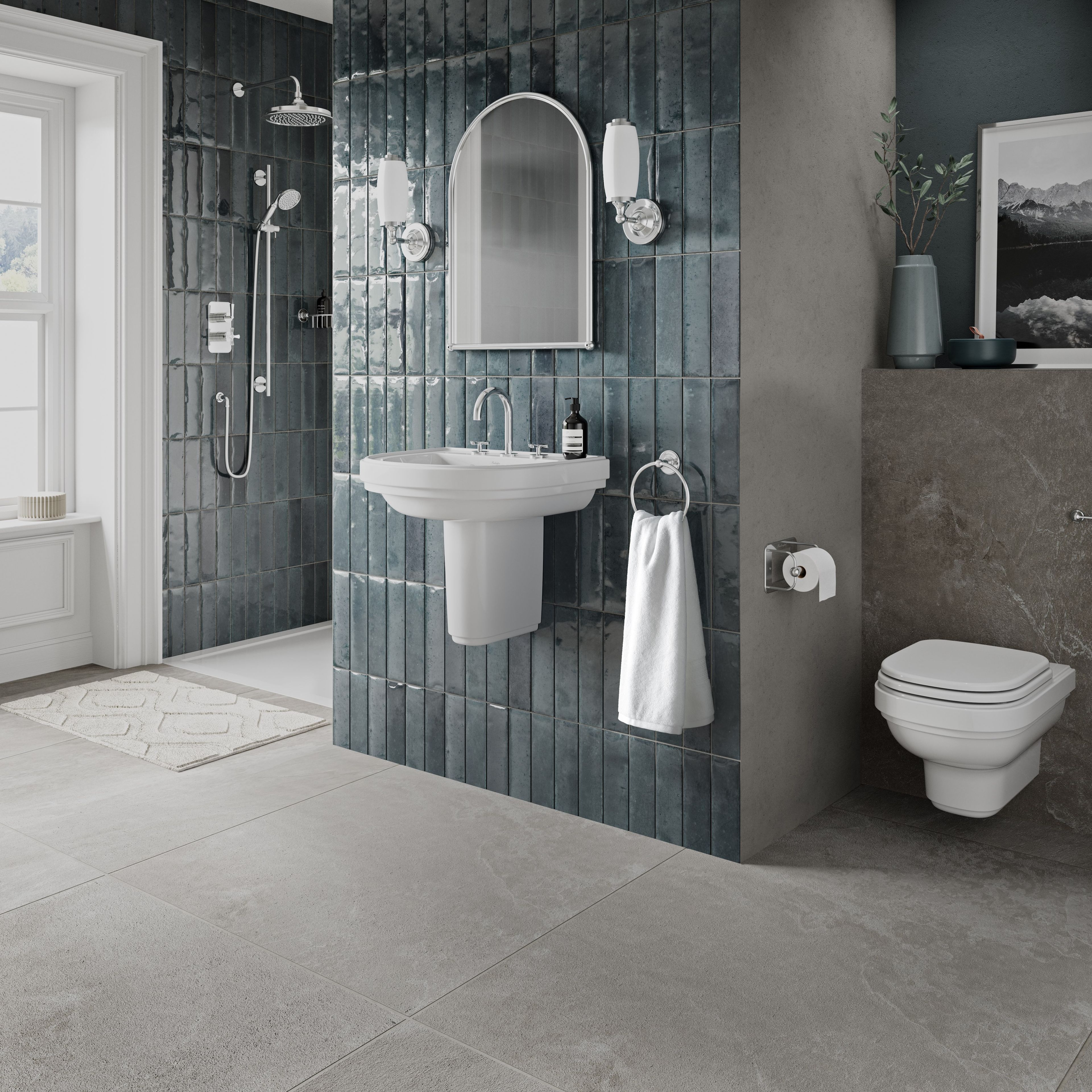 Одинарный умывальник на полуколонне Burlington RIVIERA ARCH-00135789 - Вид №1