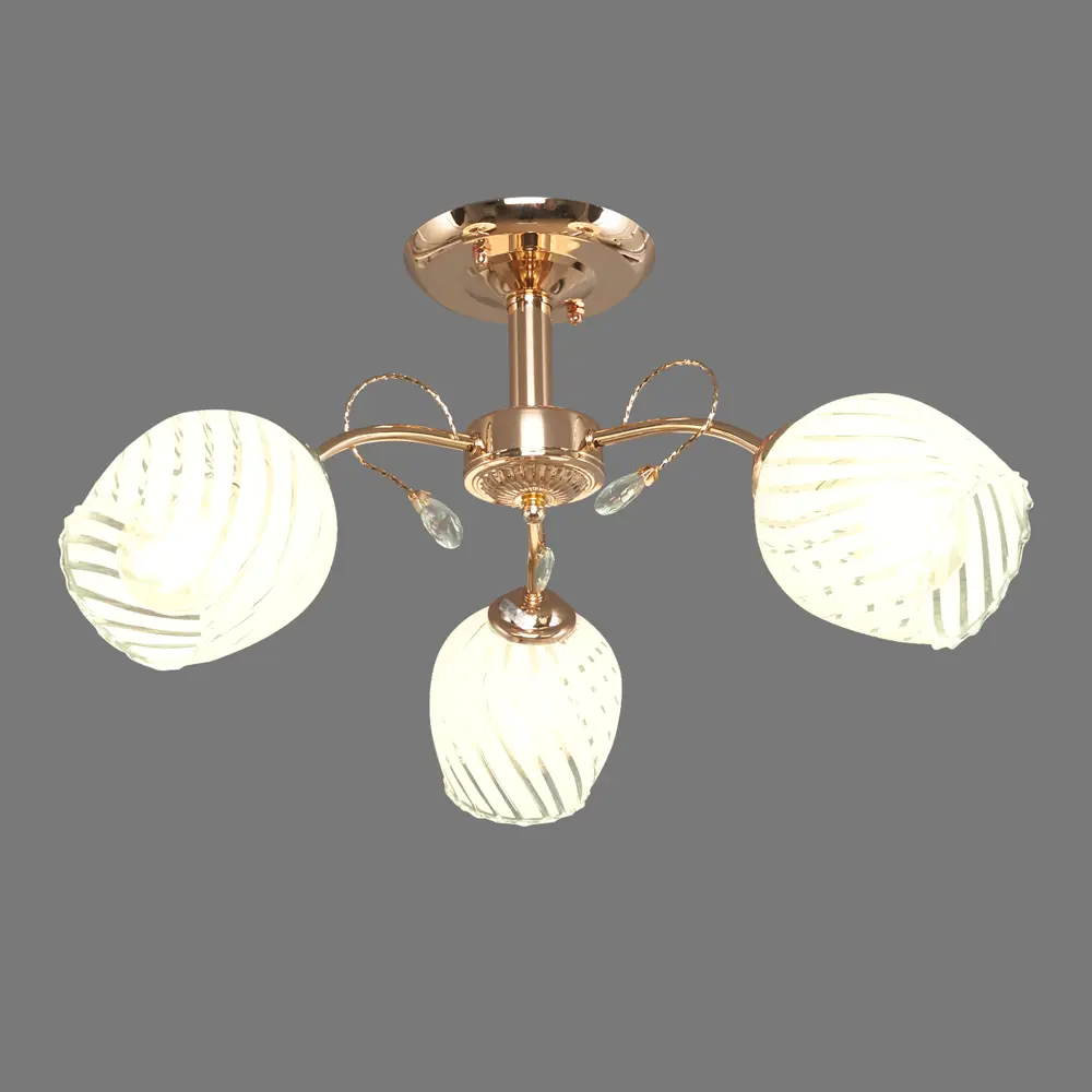 Люстра потолочная «Арабеска» КС30068/3С, 3 лампы, 9 м², цвет белый/золотой КЛЮЧНИК STLM-2064835 - Вид №3