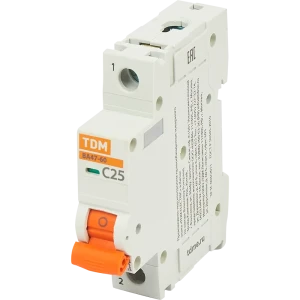 Автоматический выключатель TDM Electric ВА47-60 1P C25 А 6 кА SQ0223-0079