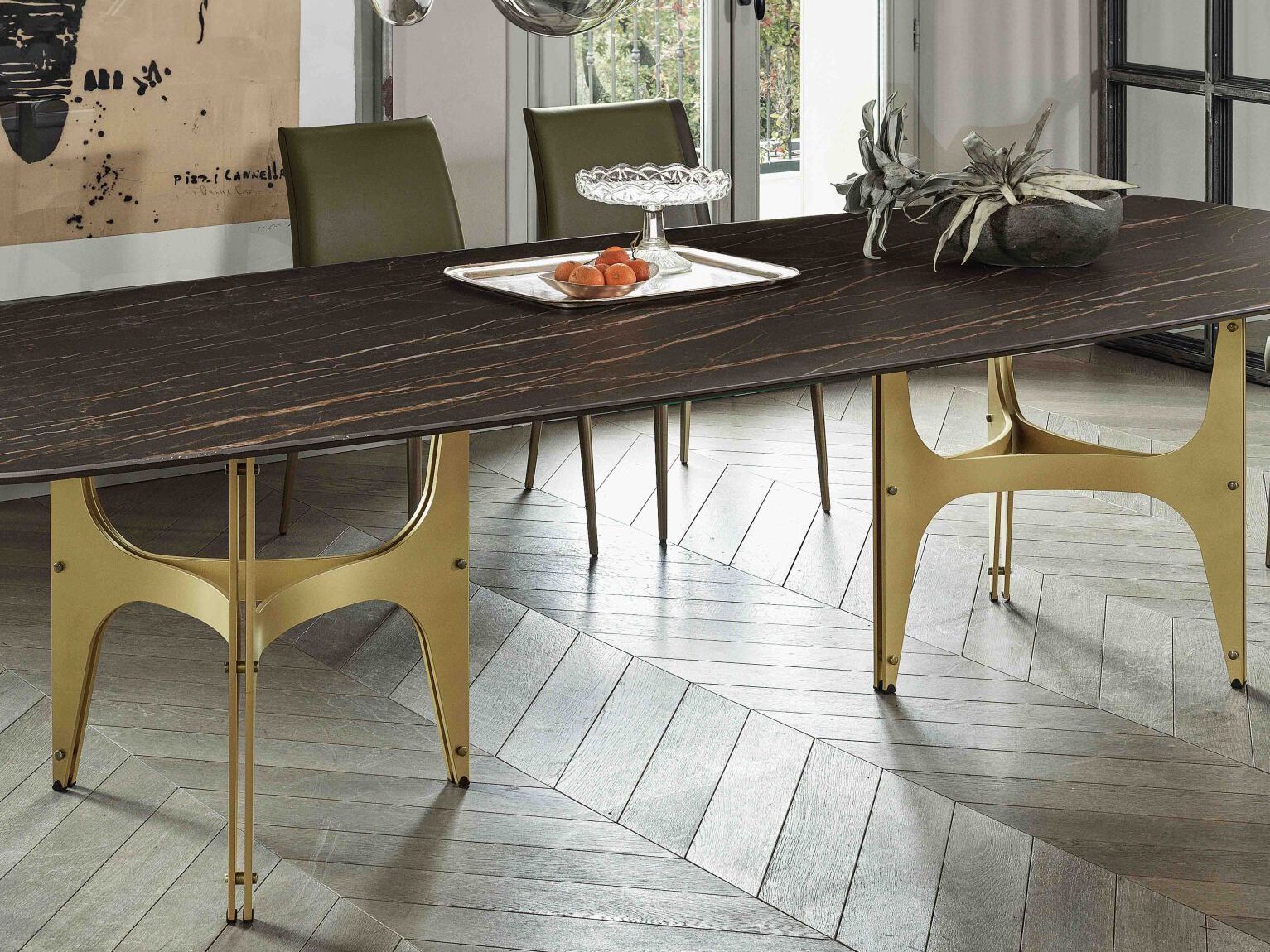 Обеденный стол из нержавеющей стали и SuperMarmo Bontempi Casa UNIVERSE XXL ARCH-00035322 - Вид №2