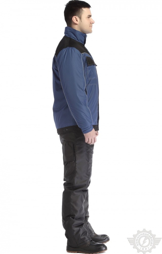 63665 Куртка "Стиль" василек-черная  Зимняя спецодежда  размер 60-62/170-176  - Вид №2