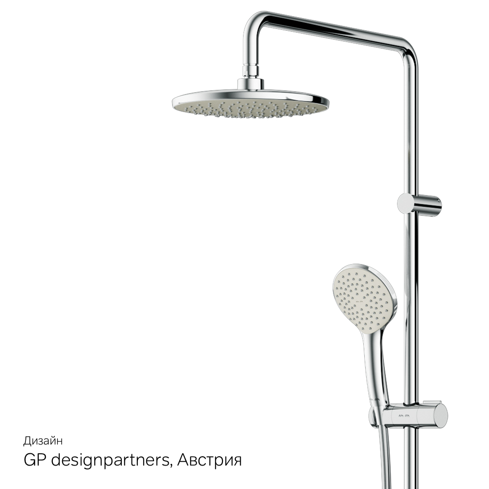 F0790000 душ.система набор: верхн.душ d 220 мм ручн.душ 1 ф-ция d 110 мм переключатель хром AM.PM Gem - Вид №11