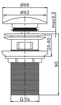 Донный клапан с системой "Клик-клак" Cezares CZR-SAT6-03 ARTICOLI VARI - Вид №1