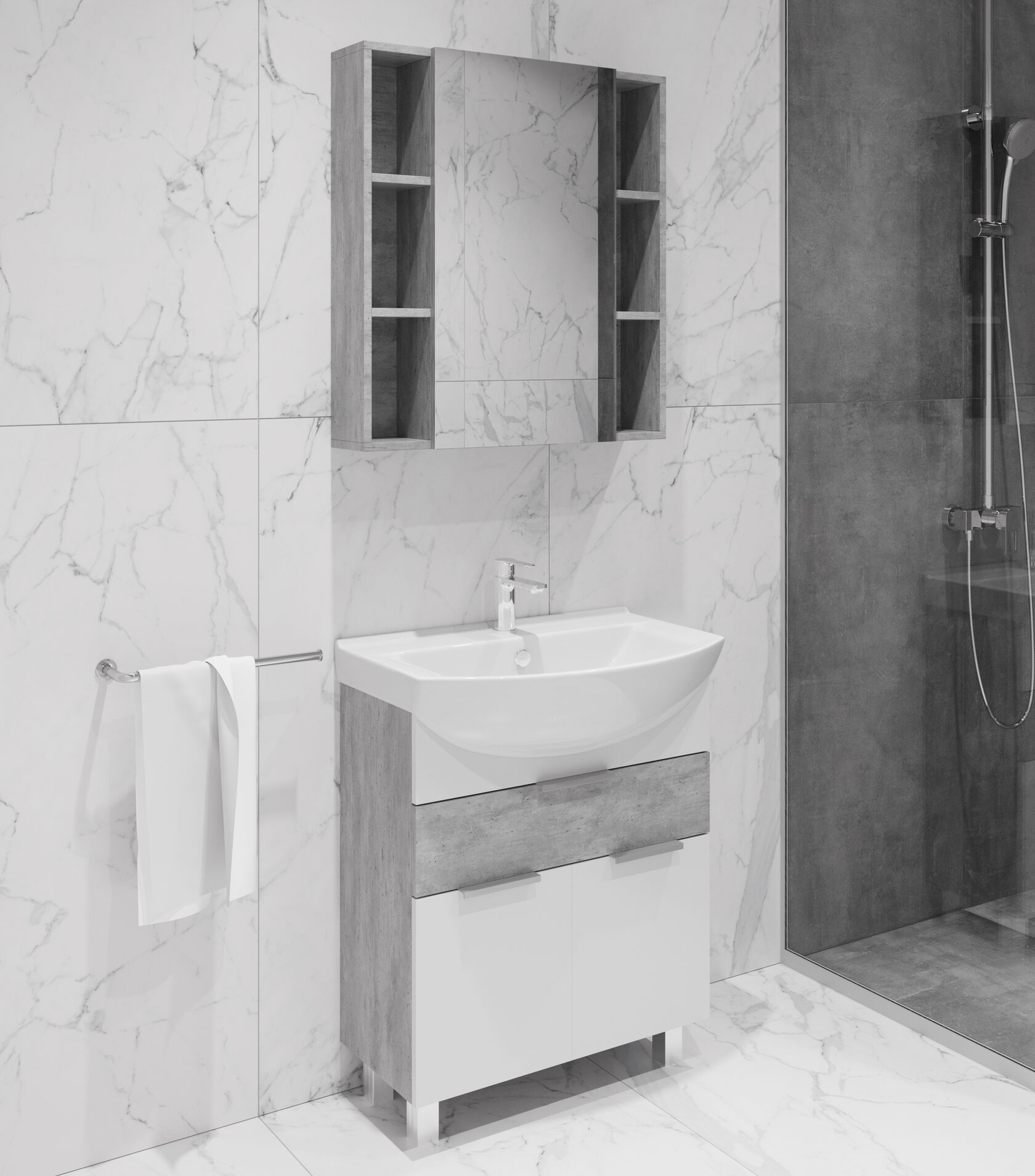 Зеркало BEST 65-30 Бетон SANITA LUXE BSTSLMR65239W1 - Вид №2