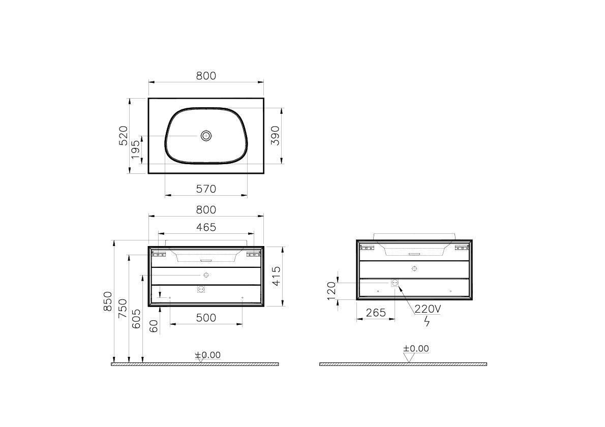 61454 Раковина Vitraglobal Frame - Вид №1