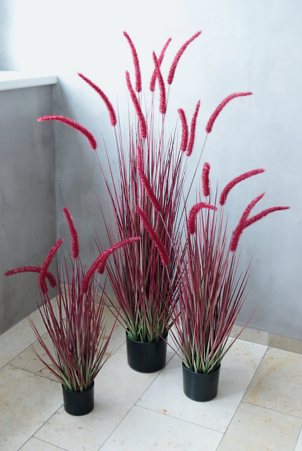 4869 498 a3 Искусственный пучок травы 'Chinese fountain grass' в горшке, 120 см, бордово-зеленый H-andreas  - Вид №7