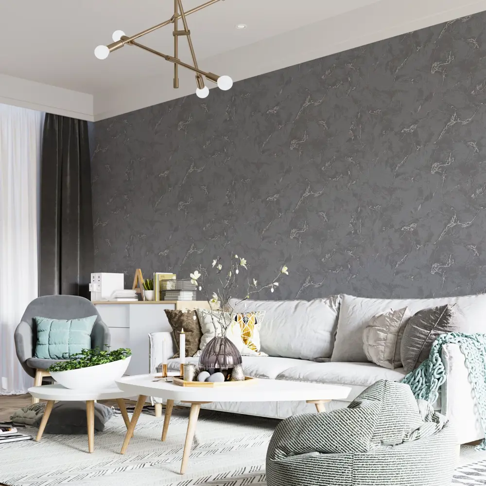 INSPIRE Kabru - Флизелиновые обои графитовые с каменной текстурой 89345379 STLM-0820873 - Вид №2