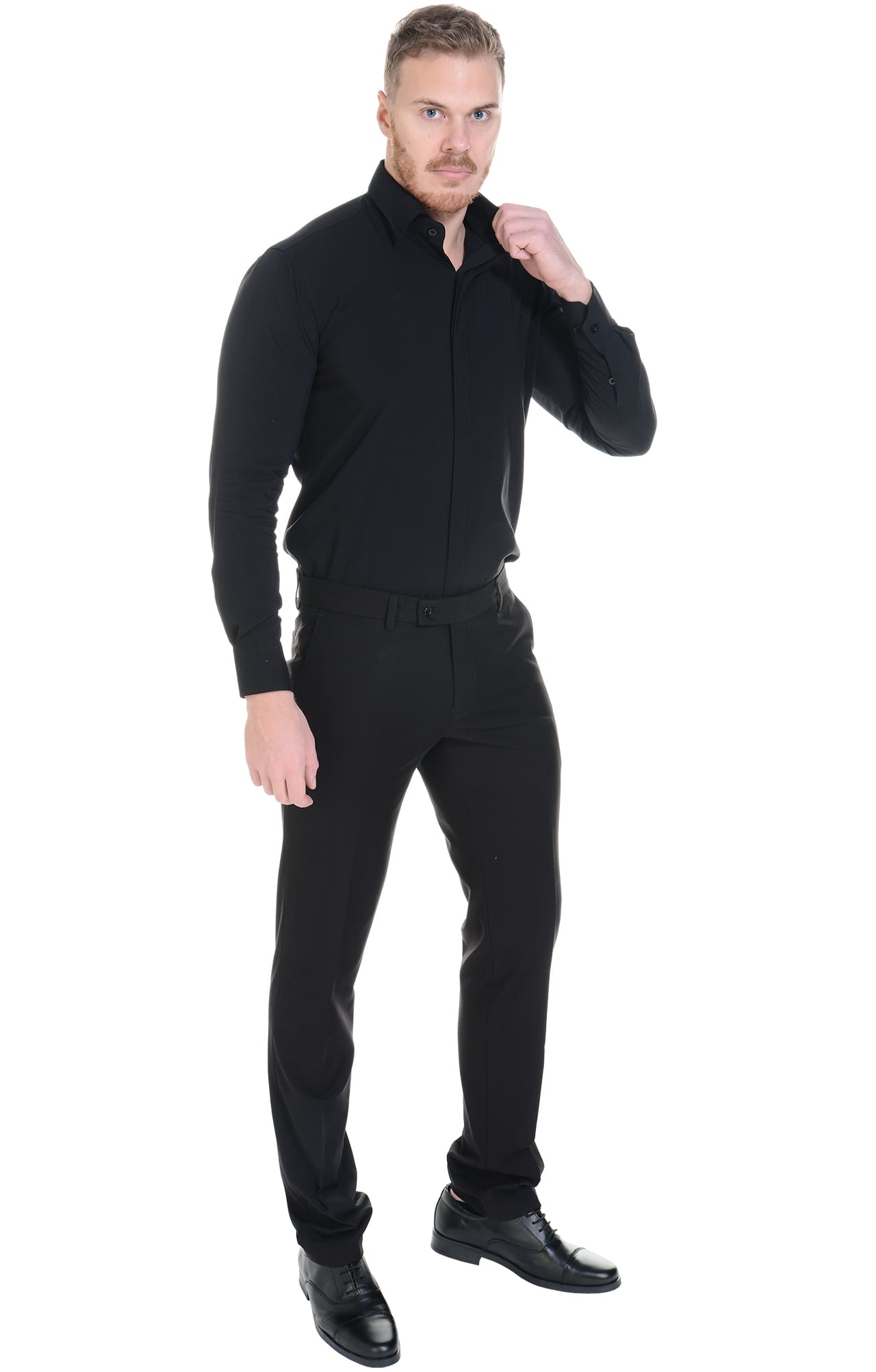 62474 Рубашка мужская  black El-Risto  Корпоративная одежда  размер 39/176-182  - Вид №8