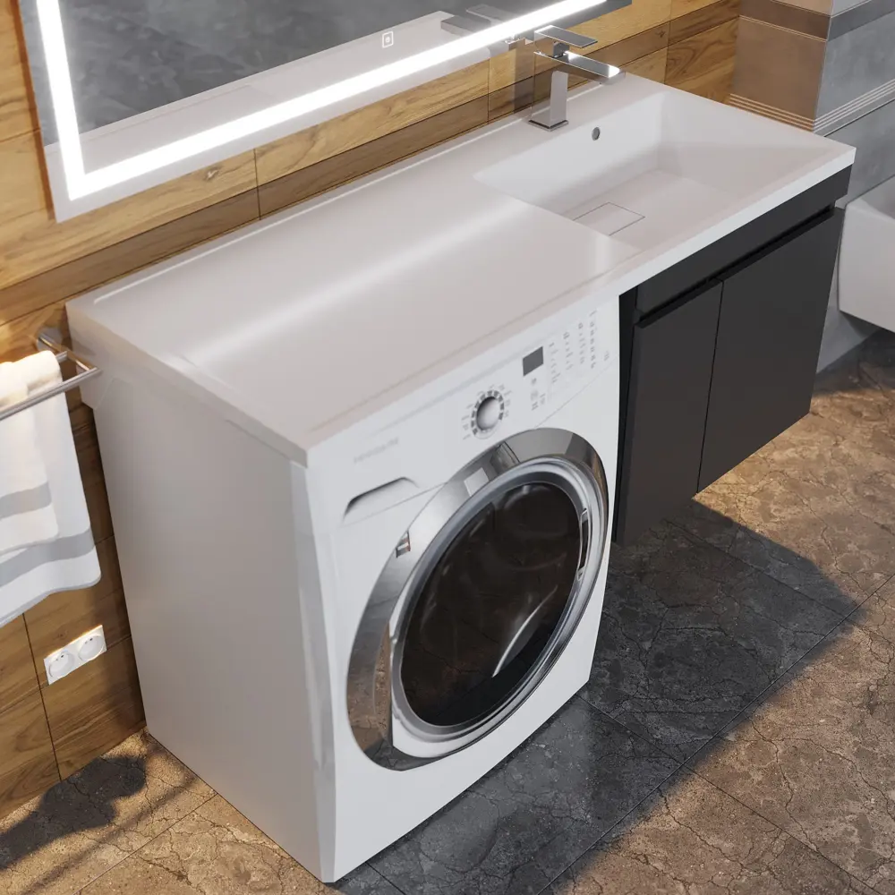91678023 Раковина полувстраиваемая Uperwood UPD Magenta 2490000011 110см цвет белый глянцевый STLM-0973038