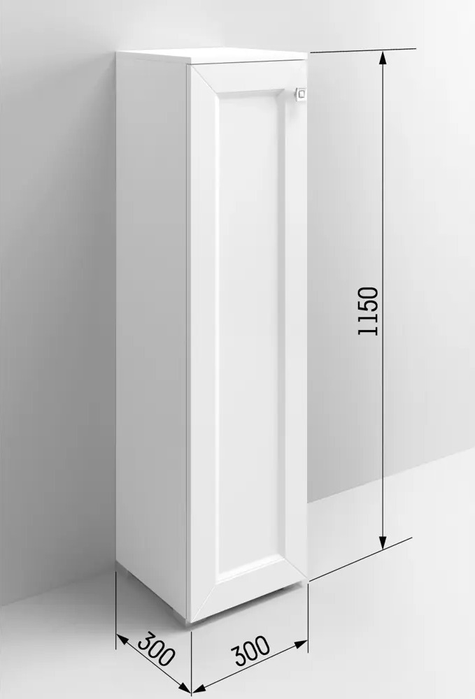 91617134 Шкаф для ванной Regent Style Гранд правый напольный 30x115см цвет белый STLM-0984102