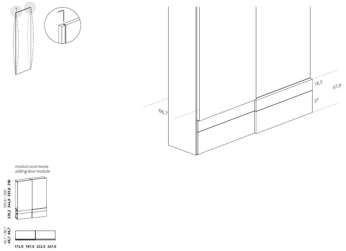 Caccaro Шкаф с раздвижными дверьми Grafik sun-id-1440304 - Вид №5