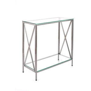 90703207 Консоль напольная Allconsoles 1033-CS clear 80x80x35 см сталь цвет серебряный STLM-1502562
