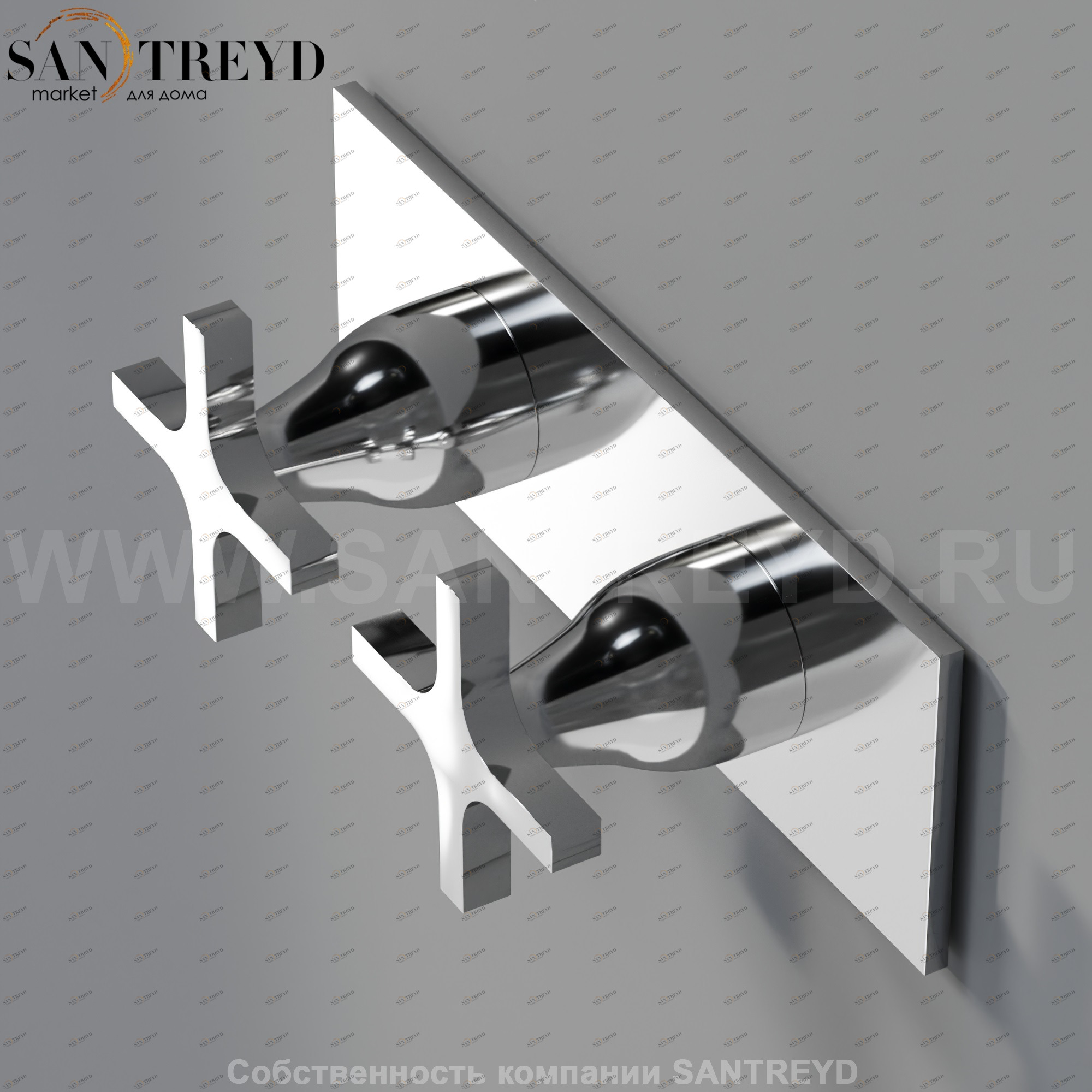 Встроенный термостатический смеситель с регулируемым расходом воды ARUB1086S MEMORY для ванны хромированный Agape