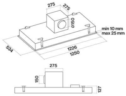 Falmec Встраиваемая вытяжка из нержавеющей стали и стекла с вытяжкой по периметру sun-id-1356227 - Вид №3
