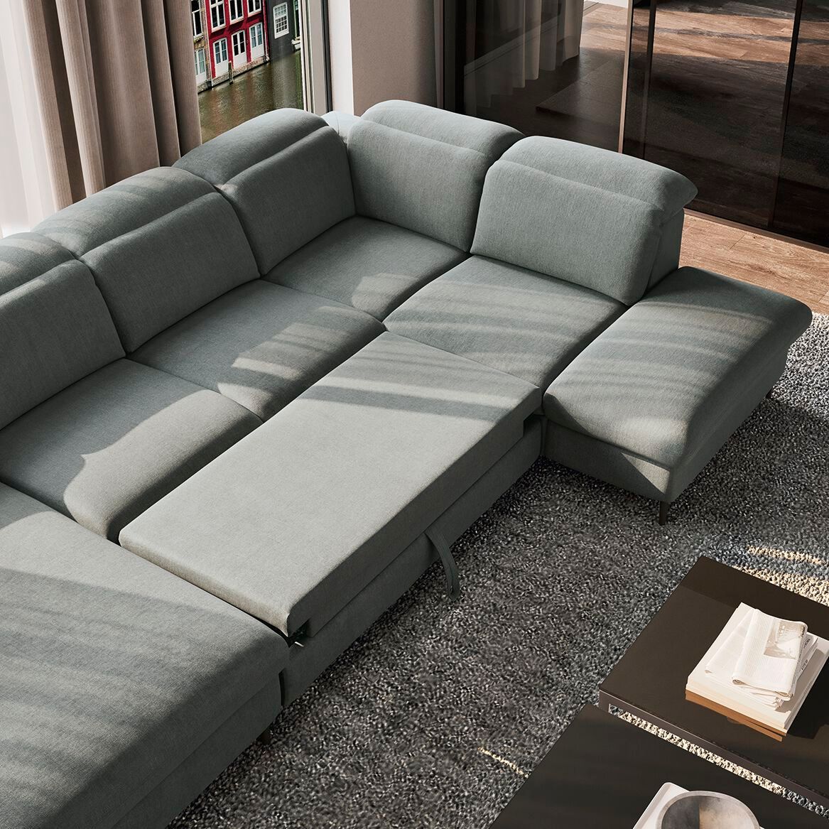 Модульный тканевый диван с отсеком для хранения Febal Casa Must ARCH-00047729 - Вид №3