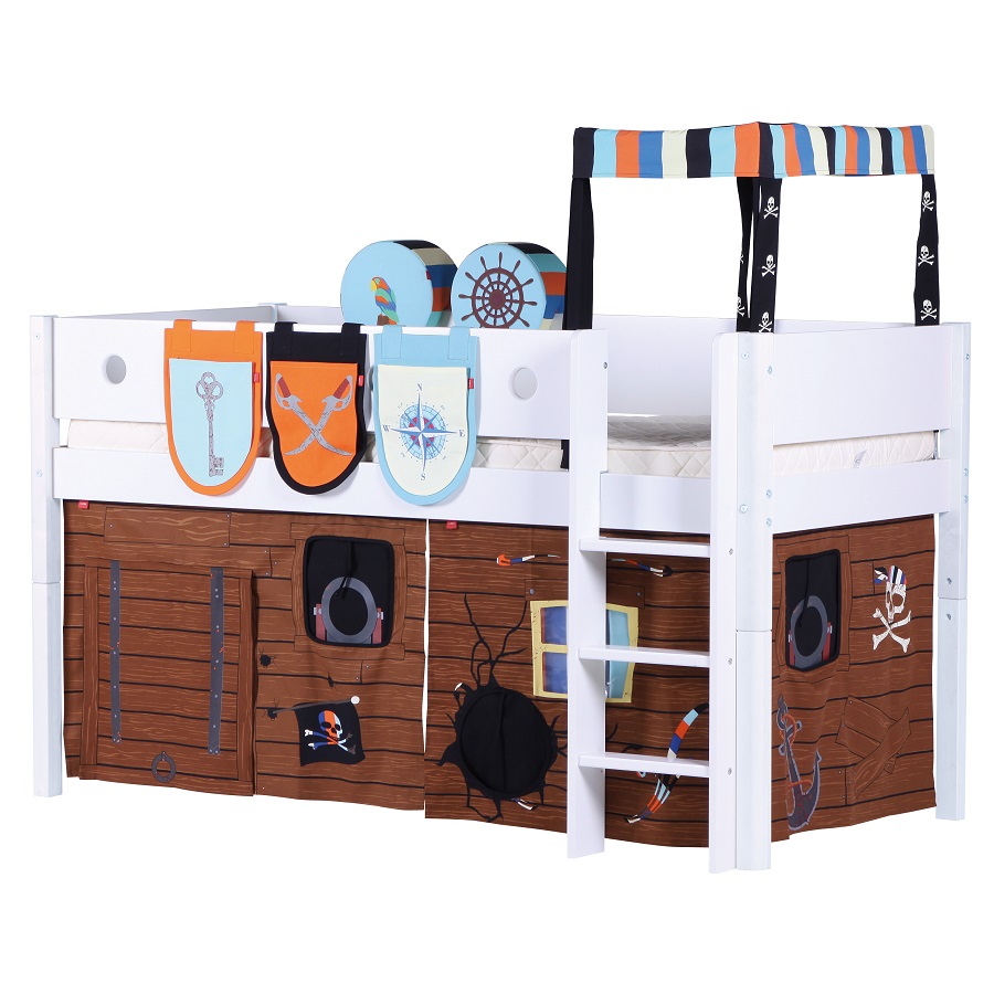 Кровать Flexa White с лестницей, 200 см, белая 801730940 - Вид №7