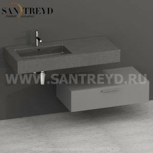 S09024TO2 Тумба с 1 ящиком 90 см серая Globo ARREDO WOOD Италия