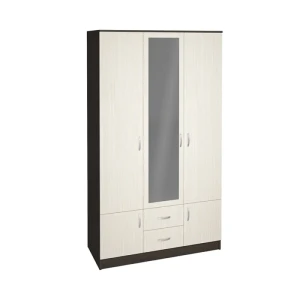 91824242 Шкаф Интерьер-Центр 120x212x52 см 3 створчатый ЛДСП цвет венге/дуб белфорд STLM-1482371