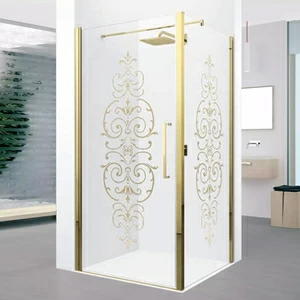 Душевой уголок 77x77 YOUNG 2.0 G+F Novellini YOUNG 2.0 с принтом Victorianna Gold