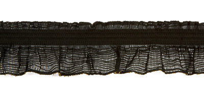 01с835 Тесьма отделочная рюш 42 мм черный с серебром Santreyd 