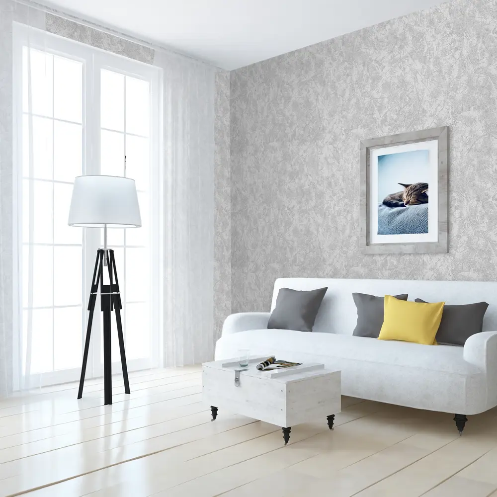 Флизелиновые обои ATELIERO Метелица под покраску - серые фактурные 89091856 STLM-0078296 - Вид №3