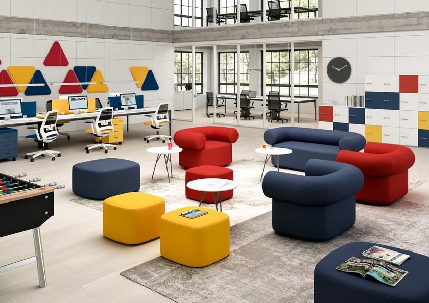 Quadrifoglio Квадратный пуф из ткани Abbey sun-id-1489971 - Вид №2