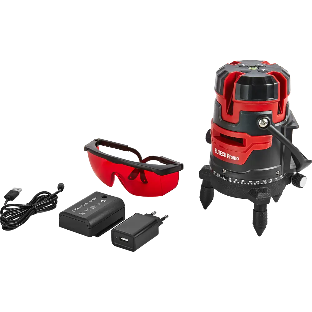 Лазерный нивелир Elitech ЛН5/4В с 5 проекциями для точного монтажа 89202614 STLM-1451987 - Вид №1