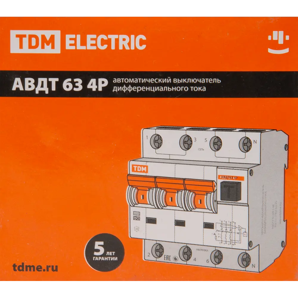 Дифференциальный автомат TDM Electric АВДТ63 3Р N - защита от токов утечки 30 мА 84399460 STLM-1103909 - Вид №4