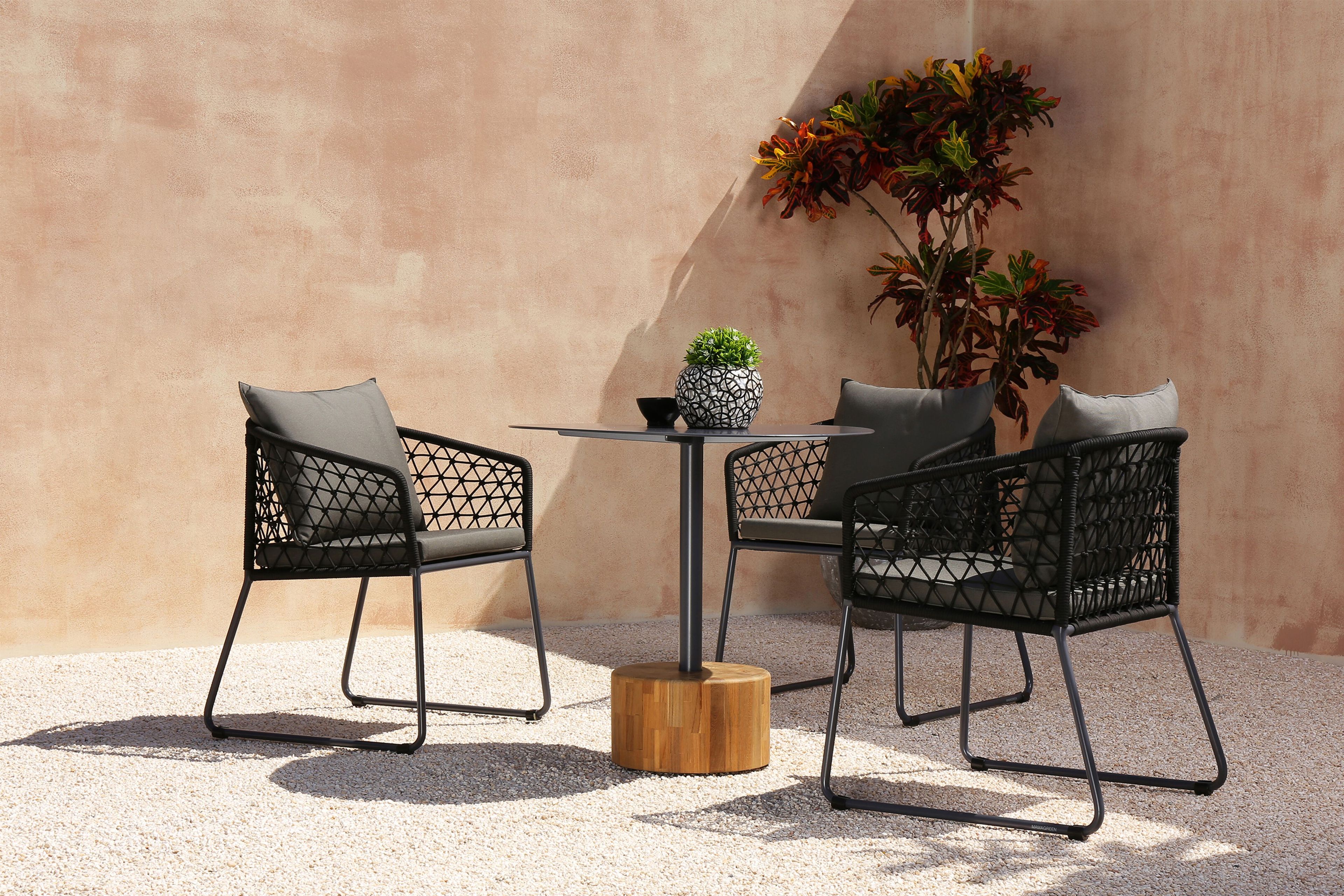 Круглый журнальный столик с верхней частью HPL и тиковым или каменным основанием MAMAGREEN Glyph ARCH-00086792 - Вид №17