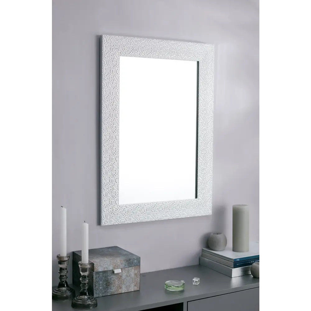 Зеркало Santreyd «Мозаика» в бело-серебристой раме 50×70 см 81929378 Декоративное зеркало с рамой STLM-0014017 - Вид №8