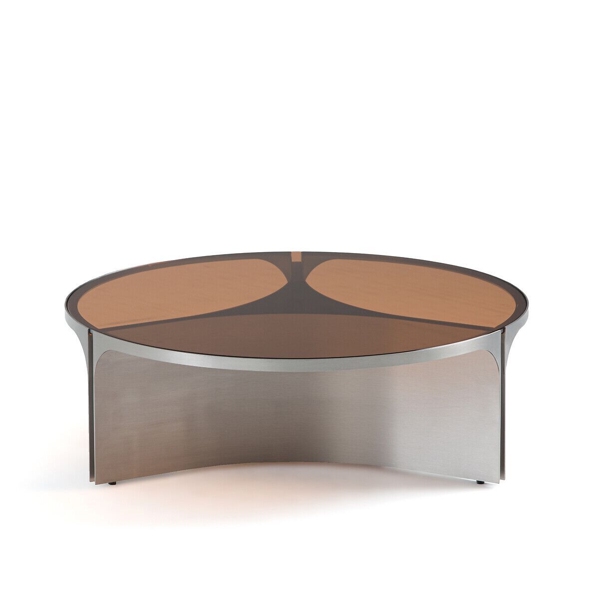 Круглый журнальный столик из нержавеющей стали и стекла AMPM Gira ARCH-00056850 - Вид №1