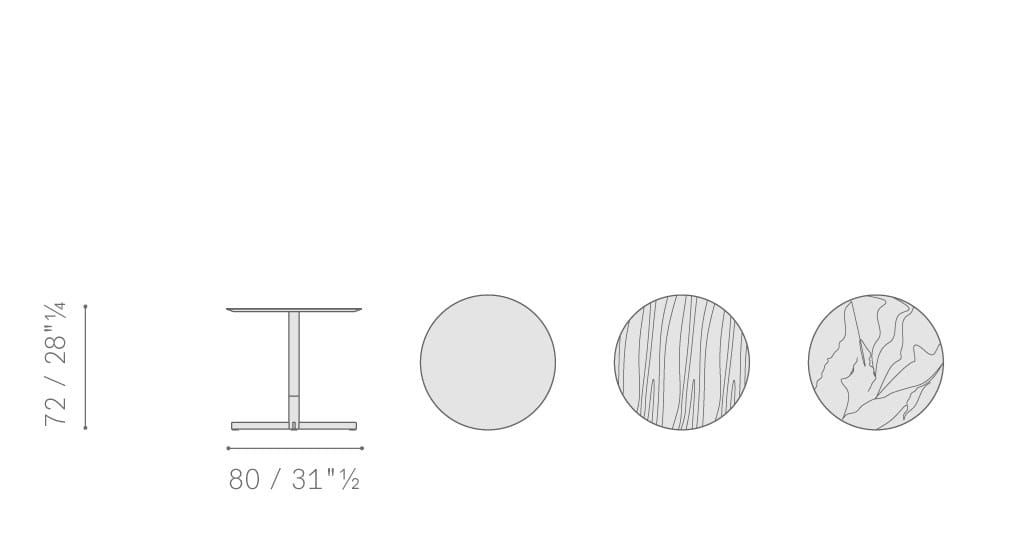 Круглый стол из мрамора Calacatta Gold с основанием для спиц Poltrona Frau коллекция-столы и стулья ARCH-00132481 - Вид №4
