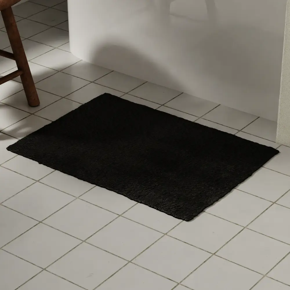 Коврик для ванной LEMER Loveg - мягкий и практичный черный аксессуар 89384869 STLM-1564032