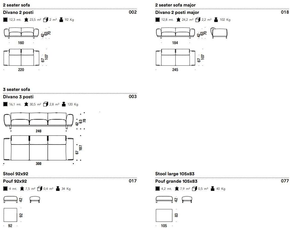 Moroso Съемный тканевый диван sun-id-1420397 - Вид №1