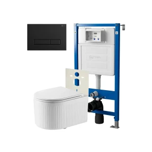 91937707 Комплект инсталляция и унитаз POINT Деметра PN41121 PN48561BM цвет кнопки черный цвет чаши белый STLM-1375022