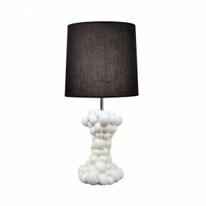 Лампа настольная с черным абажуром белая Frezia Light 91197 FREZIA LIGHT  00-3953631 Белый;черный