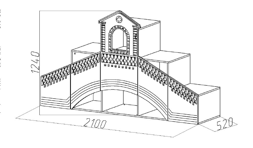 Детский стеллаж-мост "Венеция" МАНДАРИН ВЕНЕЦИЯ 178661 Красный Santreyd - Вид №4