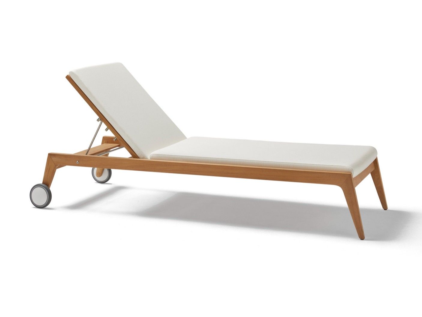 Садовая кровать с откидной спинкой из тикового дерева с колесами POINT Paralel ARCH-00036556