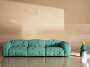 Кожаный линейный диван