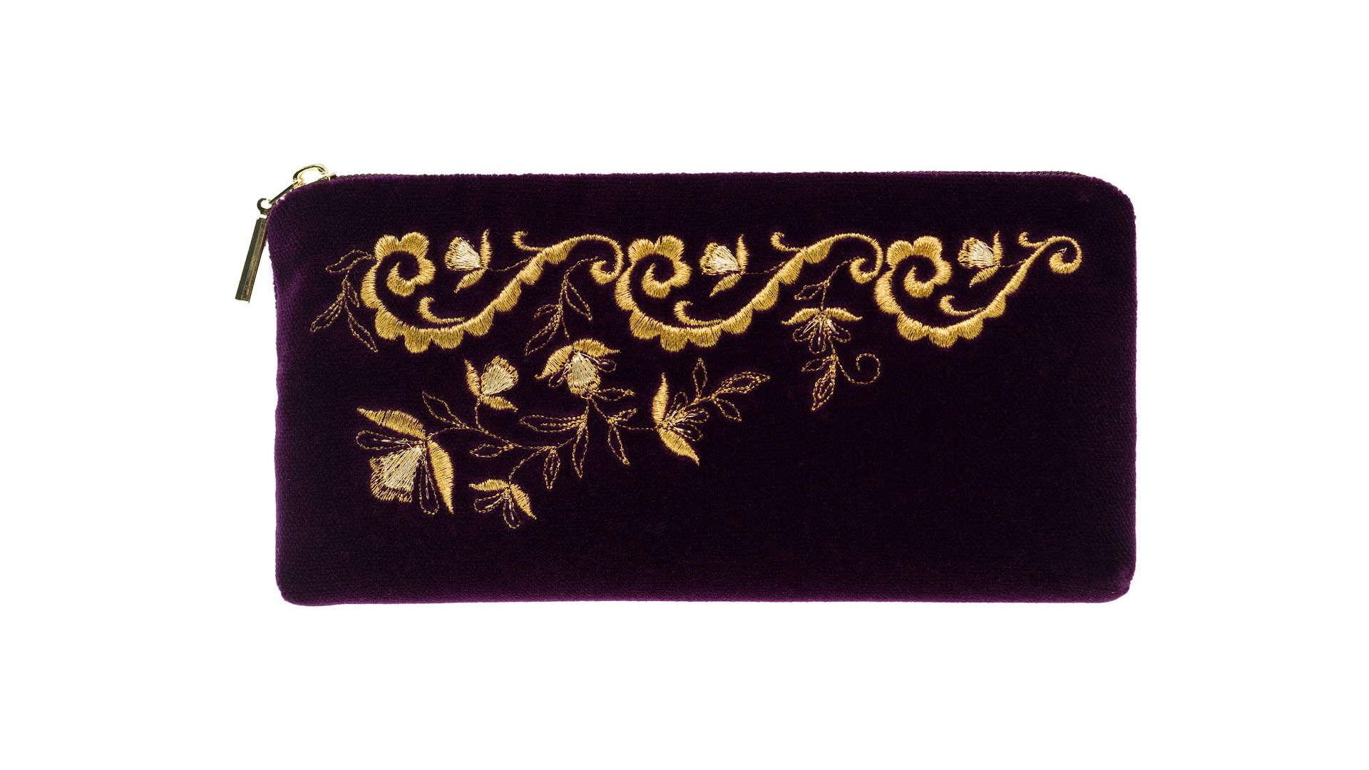 10660398 Торжокские золотошвеи Очечник "Фиалка" бархат Разм. 10*19*2 Мод. 249-1 Бархат  - Вид №1