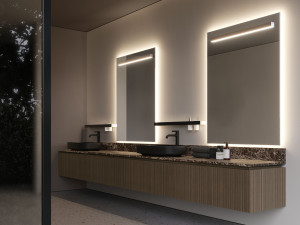 Двойной подвесной туалетный столик с зеркалом